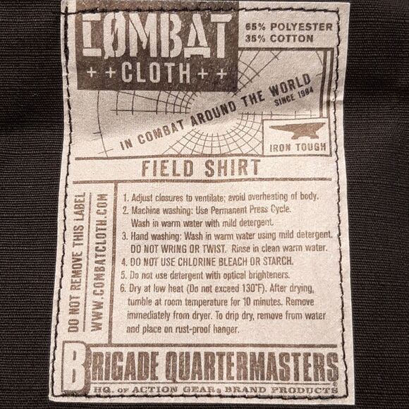 Combat Cloth Black Field Shirt - Picture 9 of 9